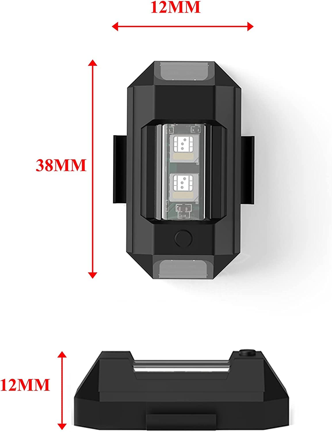 US1984 7 Colors 31 Modes LED Aircraft Strobe Lights for Auto Car Drone Bicycle Bike Helmet Warning Lights, Led Strobe Light with Memory Function, Warning Rear Light for Motorcycle and car (1pcs) 4