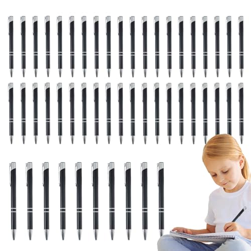 Pen bola de metal de alta calidad: diseño elegante y profesional, escritura y precisa, recargable con tinta negra, ideal para oficina, escuela, firma, regalo de negocios o personal