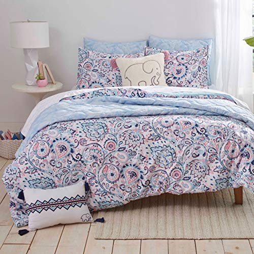 Ivory Ella Nicole Comforter Set, Twin/XL, Aqua