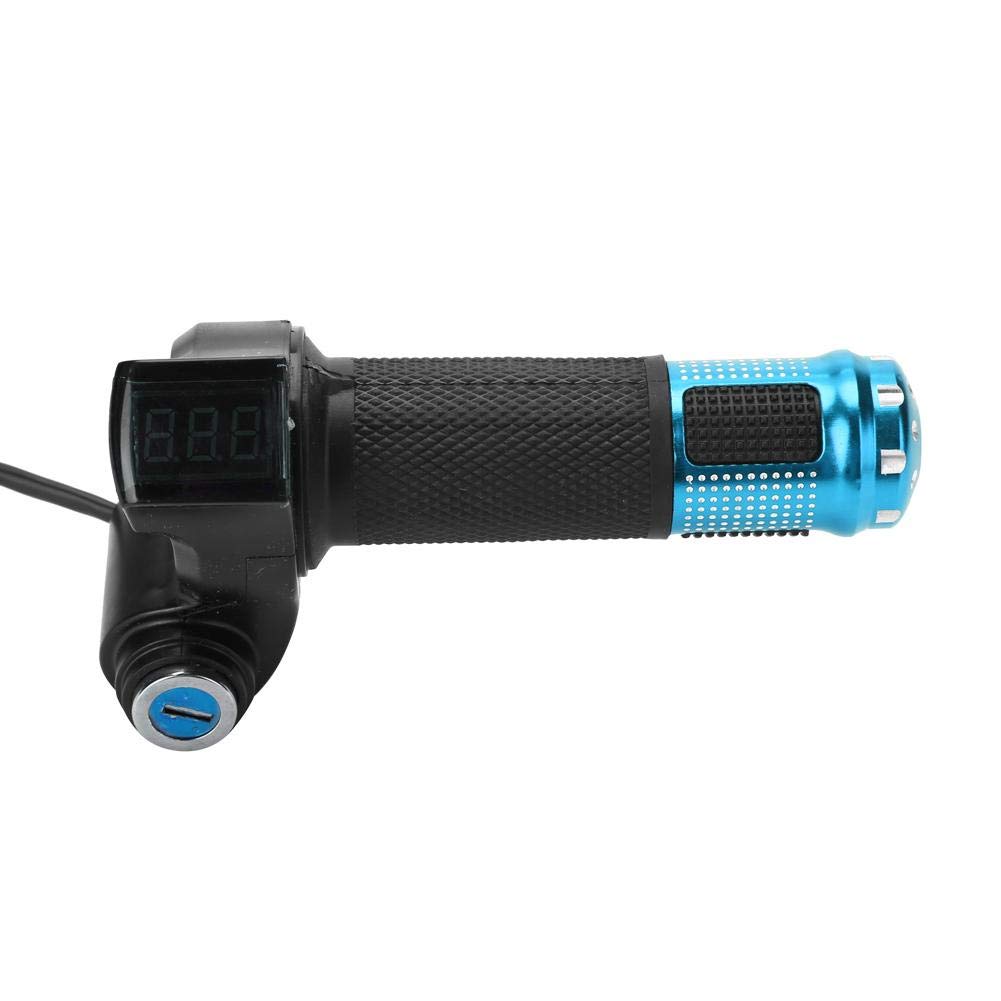 VGEBY1 Manubri acceleratore per Bici elettrica, manopole per Scooter Elettrico con Display a LED e acceleratore per Chiave di accensione Power Key(Blu)