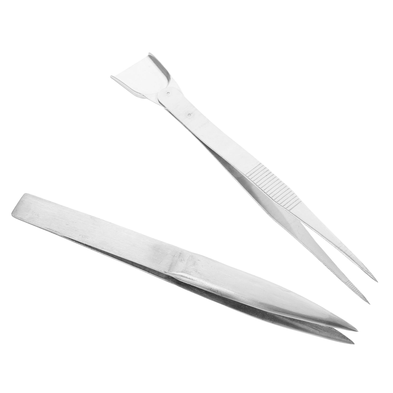 NUOBESTY 5 Sätze Pinzetten Mit Spatel Schmuck Herstellung Strasspinzette Juwelierpinzette Bußgeld Antistatische Pinzette -pinzette Rostfreier Stahl Silver 2 Stück * 5