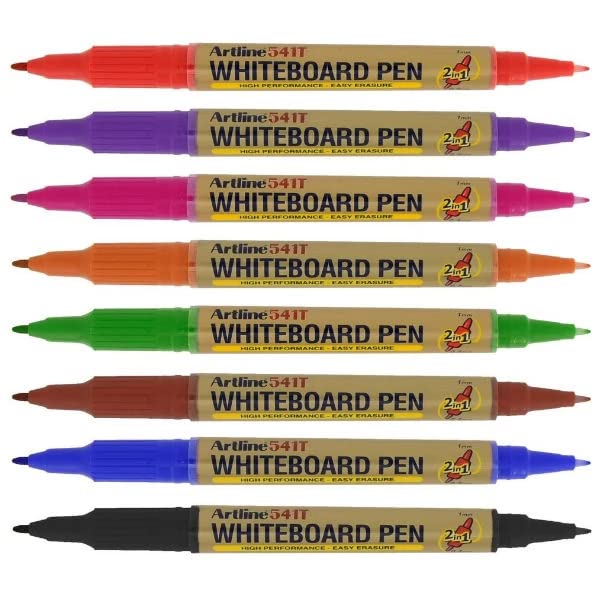 Finchley Artline 2-in-1 Whiteboard Marker Fine/Superfine Assorted (Pack of 8) EK-541T-WB+ free refill pen (2)