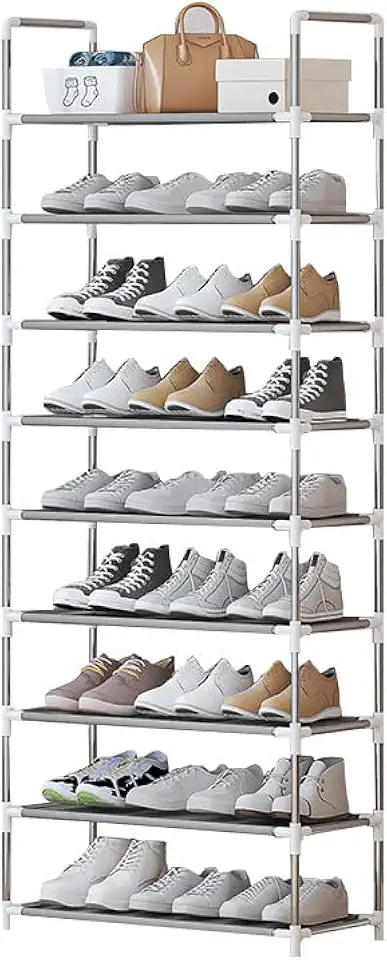 Sapateira Vertical 9 Prateleiras em Aço Carbono, Organizador de Sapatos Multi-Níveis