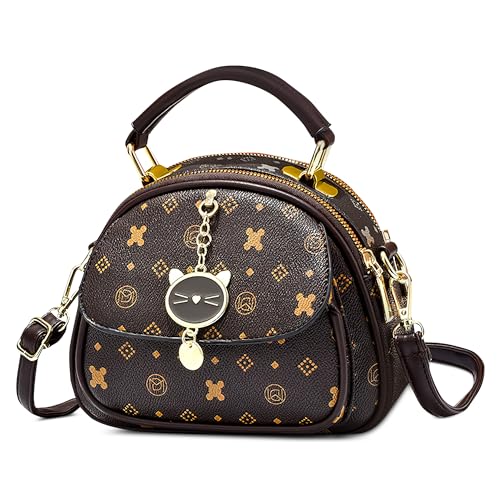 Borsa a tracolla da donna stampata: motivi stampati alla moda e graziosi ciondoli a forma di gatto rendono questa borsa piena di fascino unico, giocosa e carina. Può essere abbinato a diversi outfit per aggiungere eleganza alle donne. Questo è un capo di moda indispensabile per le donne che vogliono uscire.