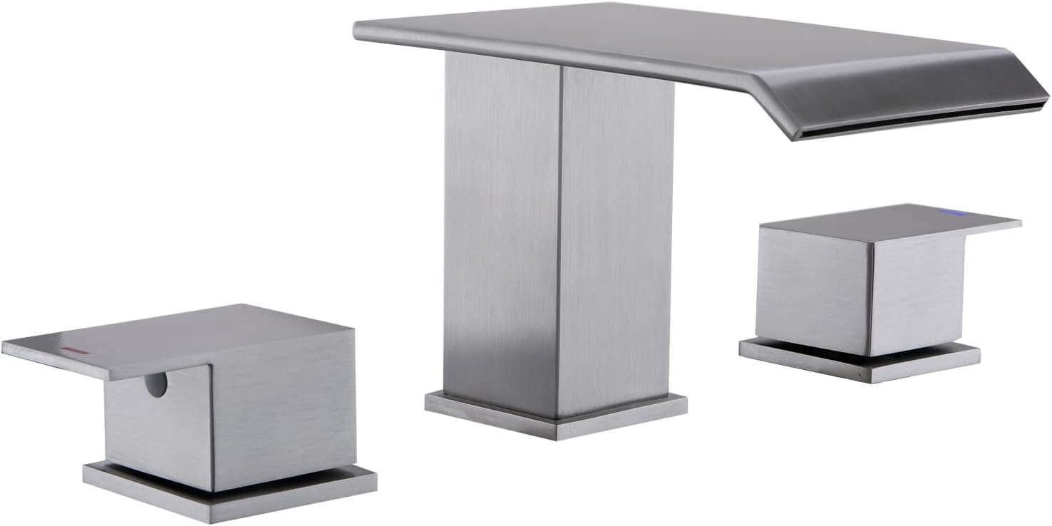 BEIYI 2 Handle Deck Mount Tub Faucet, Roman Bathtub Faucet Set Brushed