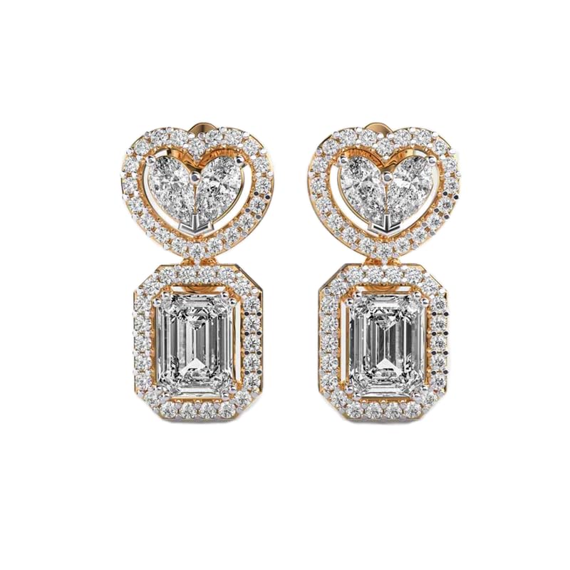 Orecchini pendenti in argento sterling 925 per tutti i giorni | Placcatura in oro n. Pietra: 90 | Dimensioni gemma: 0,08-0,89 mm | Peso: 2,69 crt | Forma: mista | 4,538 grammi | • Lusso • G_00282