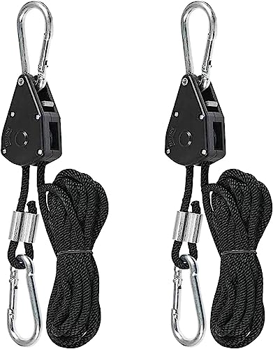 Rope Lot de 2 cordes à cliquet avec crochet réglable pour suspension de plantes d'intérieur