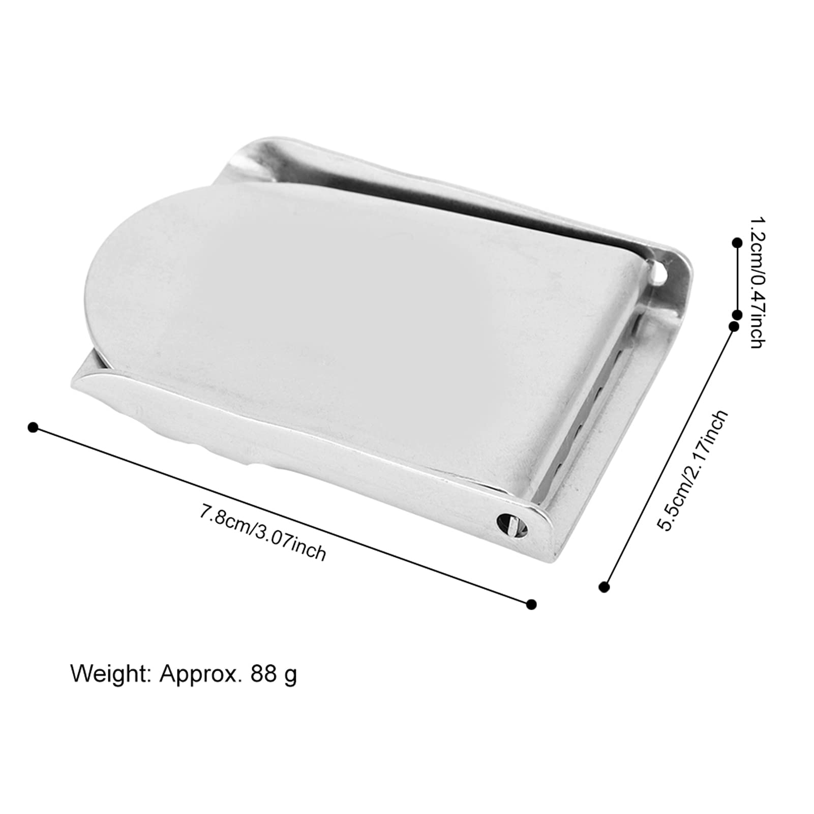 equlup 7.8x5.5x1.2cm/3.07x2.17x0.47inch Dive Weight Belt Buckle, Scuba Diving Stainless Steel Weight Belt Buckle for 5.2cm Waist Strap Accessory