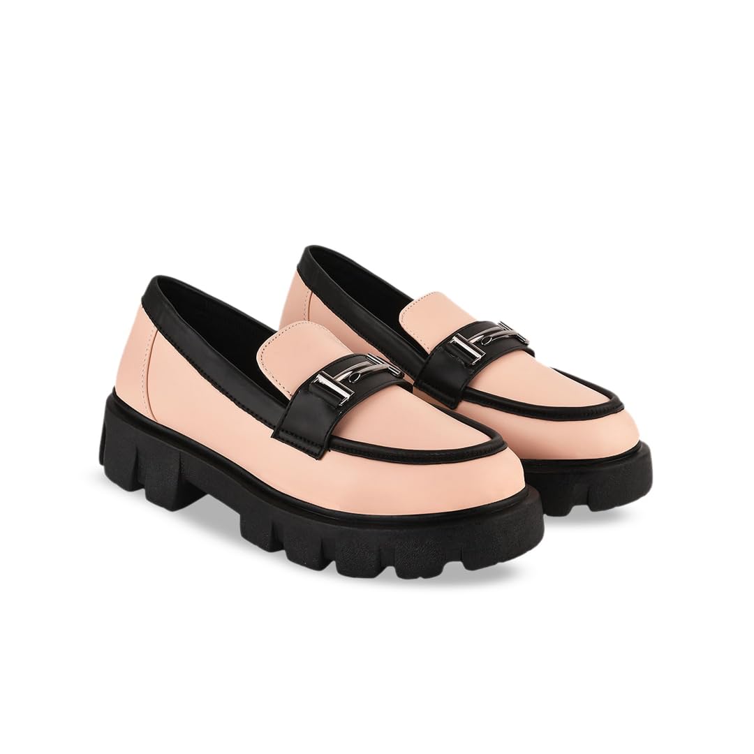 strasse paris Stylish Front Buckle Detailed Loafers for Women & Girls-picture-32
