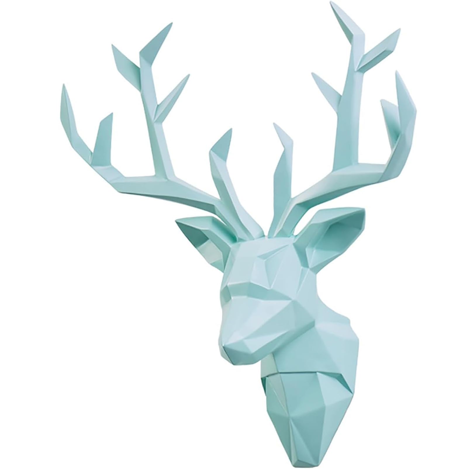 Scultura artistica da parete 3D a forma di testa di cervo, decorazione geometrica a forma di testa di animale, in resina, da appendere alla parete, per soggiorno e