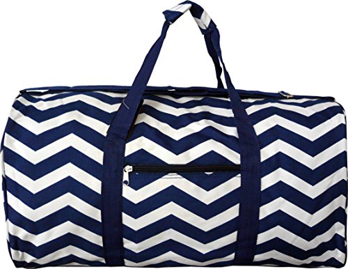 "TOP PACK" 22" Women Fashion Print Duffel Bag (Chevron-Navy)2