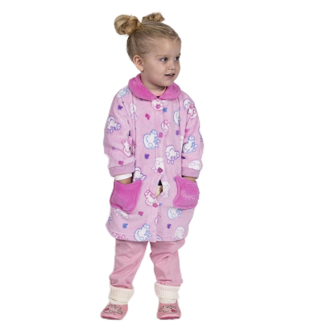 CERDÁ LIFE'S LITTLE MOMENTS Albornoz infantil de forro polar con licencia oficial de Nickelodeon, color rosa, 18 meses