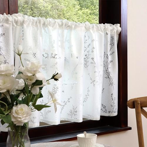 FOSDICK 1 Pcs Kitchen Curtains, Cafe Net Curtains, Small Curtain for Small Windows, Light Filtering Short Tier Curtain for Kitchen Bathroom Cupboard Baset Sink Basement Half Window Rod Pocket - Cosy Home Interiors FOSDICK 1 Pcs Kitchen Curtains, Cafe Net Curtains, Small Curtain for Small Windows, Light Filtering Short Tier Curtain for Kitchen Bathroom Cupboard Baset Sink Basement Half Window Rod Pocket - Image 4