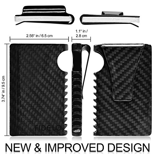 Fidelo Minimalist Wallet for Men – RFID Carbon Fiber Slim Travel Money Clip Credit Card Holder3