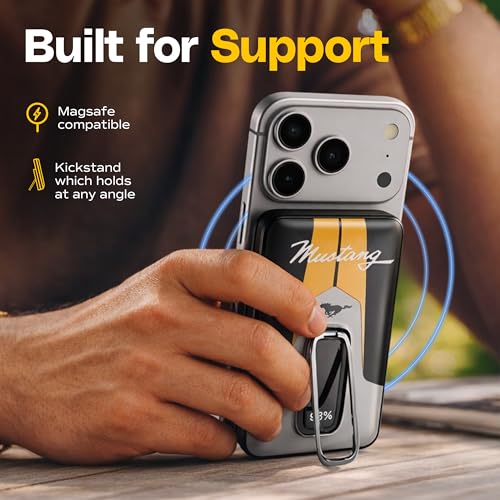 Image of GOBOULT Mustang Ampvault V10 10000 mAh Wired & Wireless Power Bank (Phantom Black, Lithium Polymer, Fast Charging for Earbuds, Mobile, Smartwatch, Speaker, Tablet, USB Type-C, Digital Display)