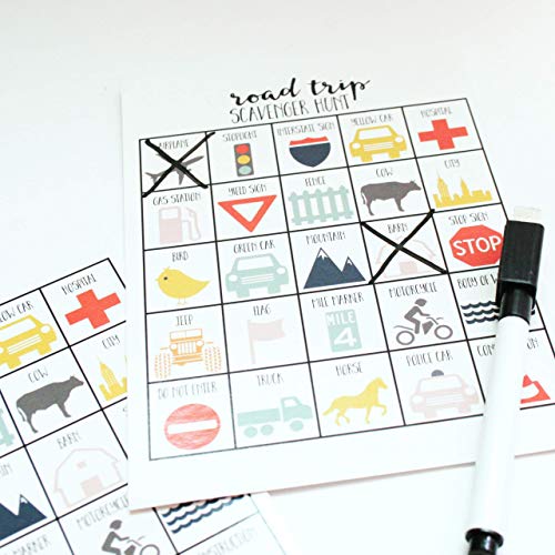 Scavenger Hunt Game For Kids And Family - Set Of 20 Different Treasure Hunts - Dry Erase Marker Included With Gift Card Game, Stocking Stuffers #TOP2