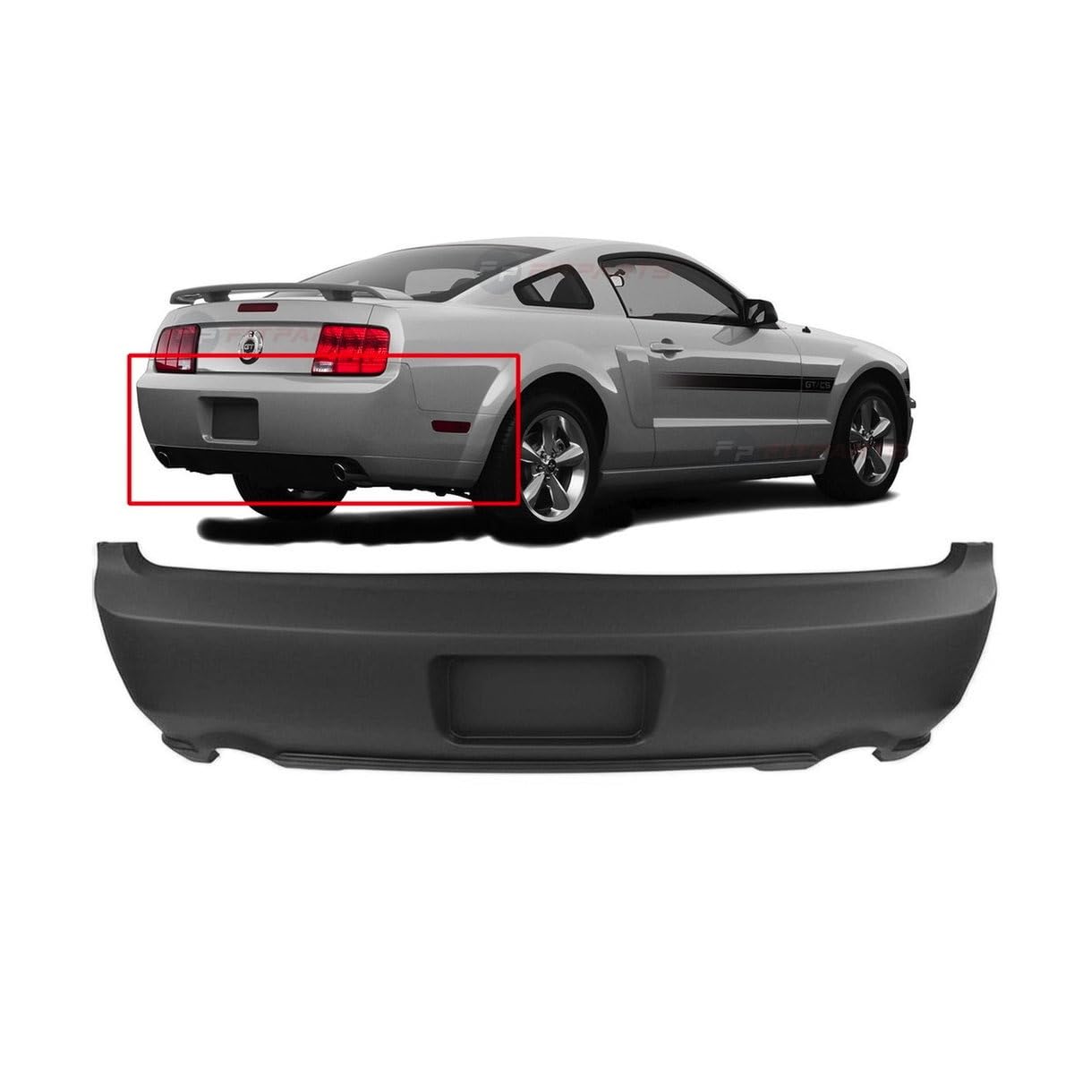 FitParts Compatible with Ford Mustang GT 2005–2009 Rear Bumper Cover