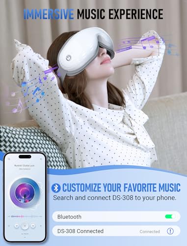 YunRayo Eye Massager with Bluetooth Music, Heating & Vibration-Wireless Massage Mask for Relieving Dry Eyes, Eye Strain & Headaches, Promote Sleep, 180° Foldable, Travel, Office Users — view 4