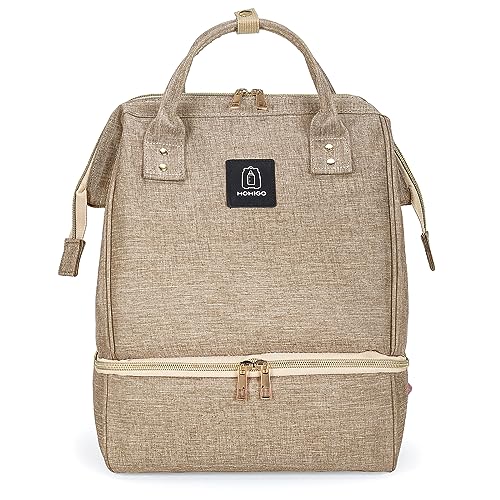 Breast Pump Backpack - Cooler and Moistureproof Bag Double Layer for Mother Outdoor Working Backpack with USB Charging Port, Large (Khaki)