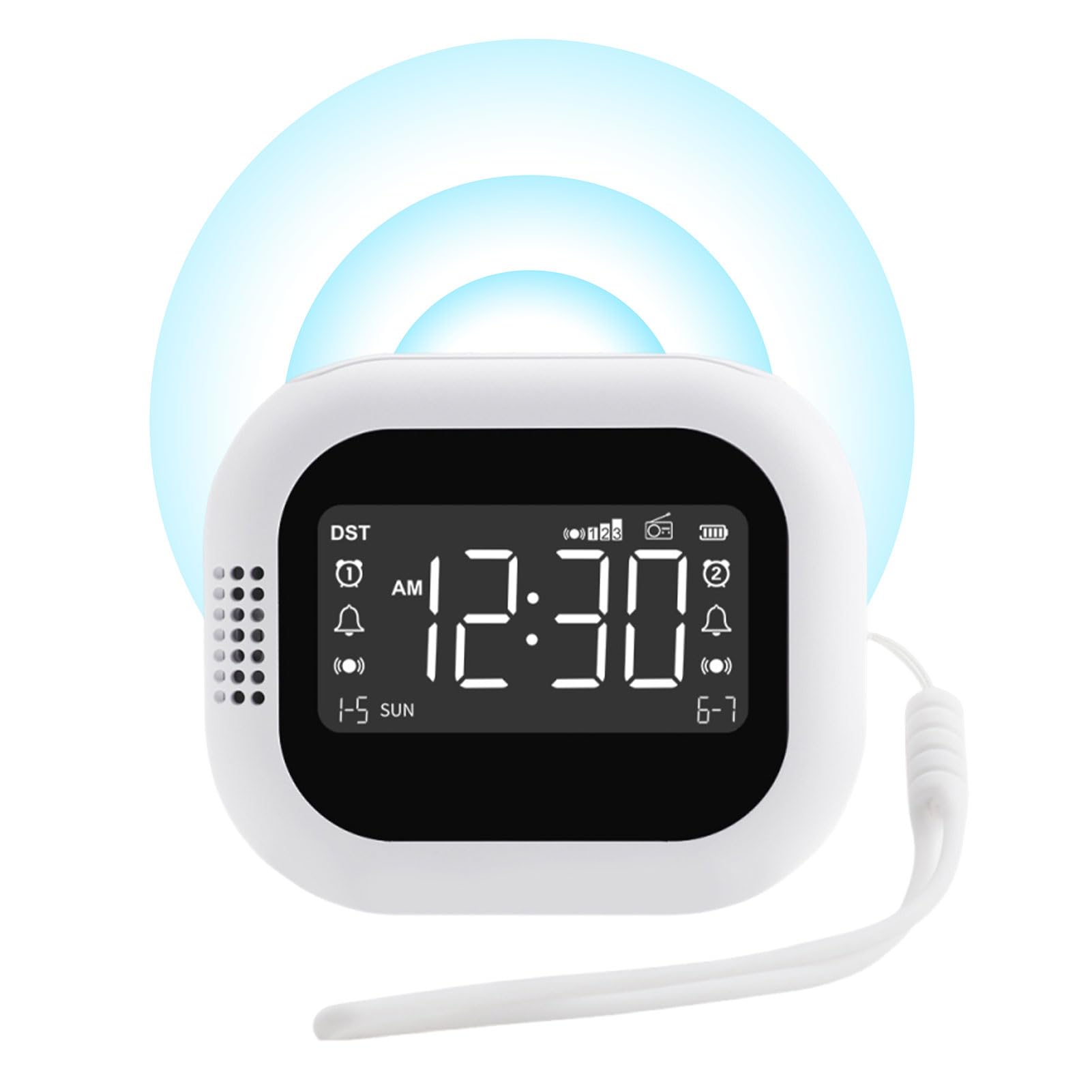 Réveil Portable avec Machine à Bruit Blanc et Fonction Vibrante pour Chambre à Coucher et Bureau
