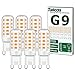 Ampoules LED G9, 5W Equivalent 50W Halogène Lampe, 15.5mm x 51mm Blanc Chaud 3000K 500LM Non Dimmable Sans Scintillement AC/DC 220-240V pour Chambre Salon Cuisine Jardin, Paquet de 6