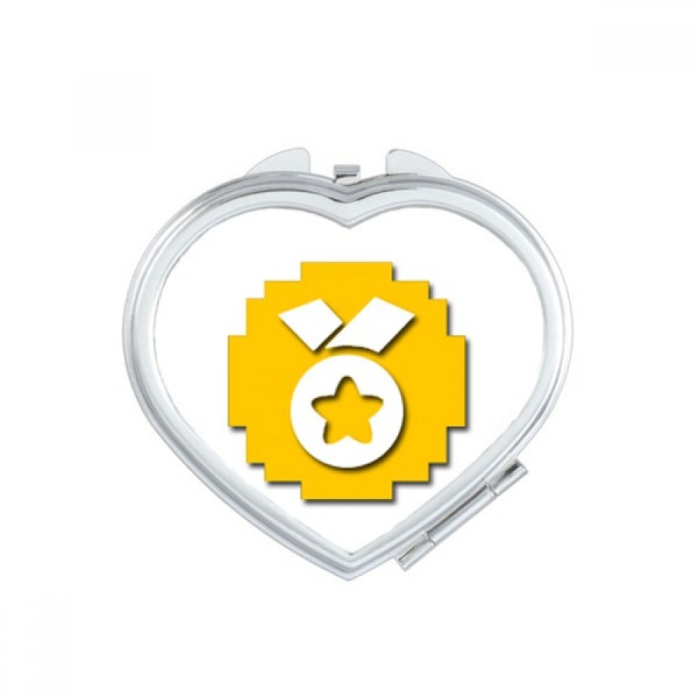 Miroir de poche mignon Pixel Chickengo bouton coeur pour retouches maquillage