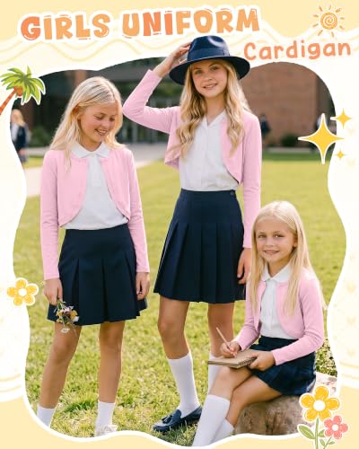 Image of Girls Uniform Long Sleeve Knitted Cardigan