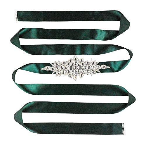 Mandala Crafts Bridal Sash Belt with Crystal Rhinestone Satin Ribbon for Wedding Gowns