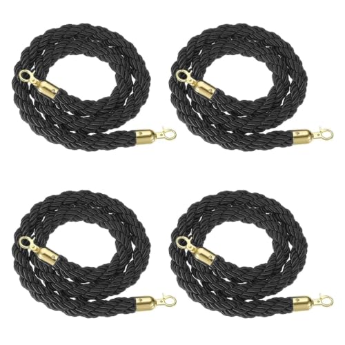 Corde de barrière pour théâtres et événements tapis rouge lot de 4 noires