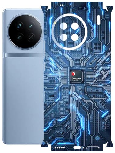 Image of AtOdds - Full Body Back Screen Guard Protector Film - Lamination Wrap Skin Sticker Compatible with VIVO X90 | Scratchproof Matte Finish (Circuit)