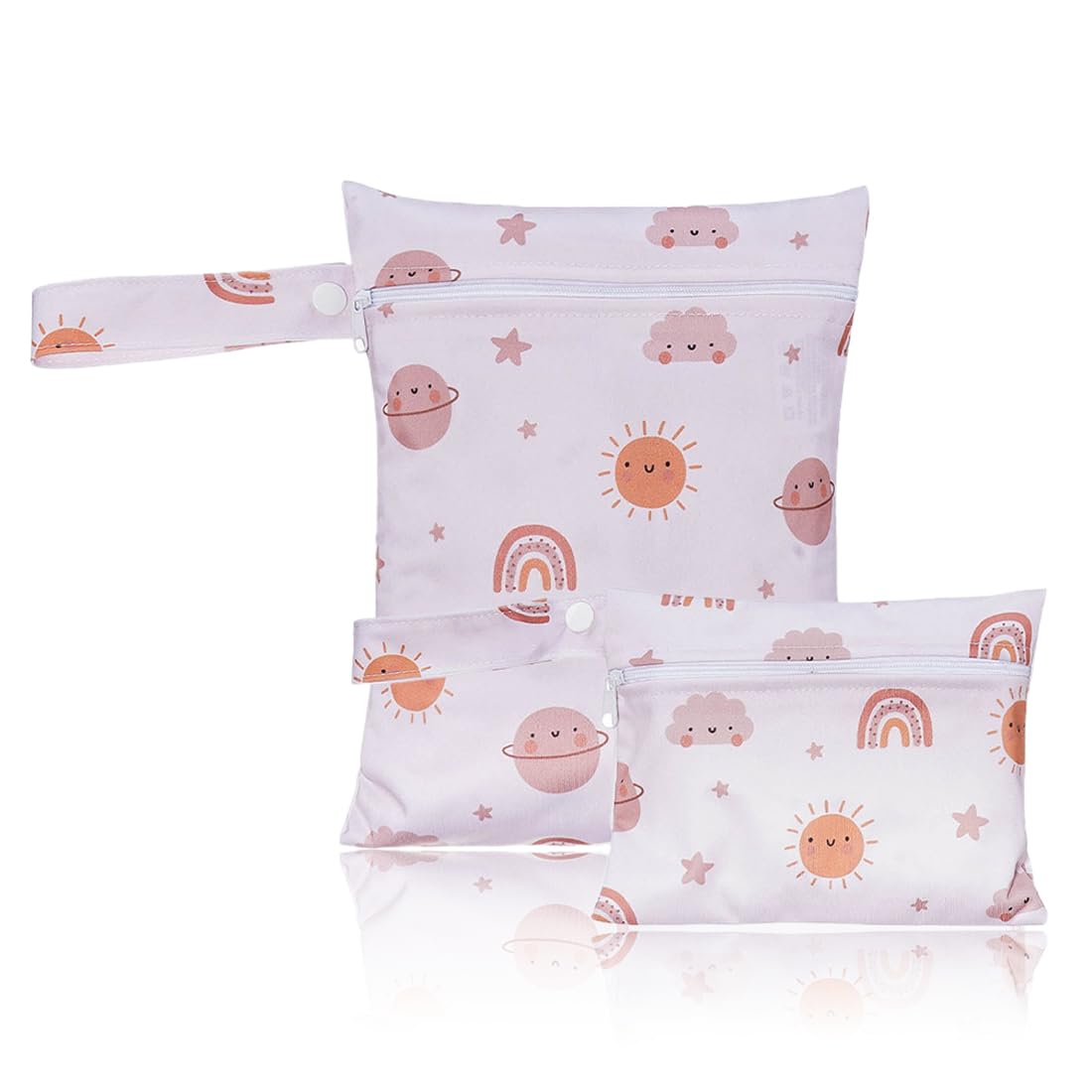 SULIUDAJI 2 Pezzi Wet Bag Pannolini Lavabili Mini Borsa Riutilizzabile Arcobaleno
