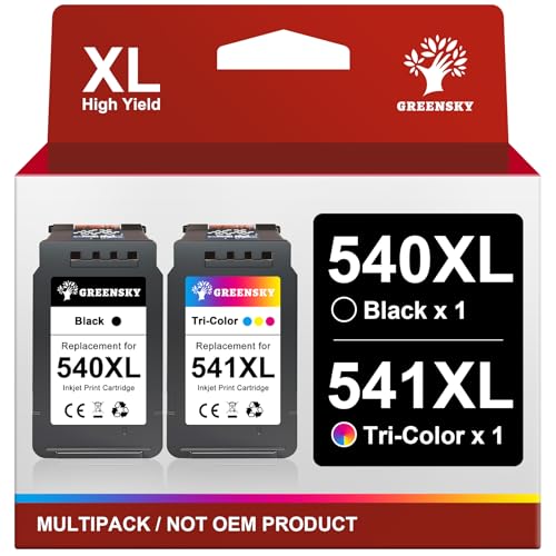 GREENSKY 540XL 541XL Kompatibel für Canon Druckerpatronen 540 541 XL Multipack für Canon TS5150 Druckerpatronen für Canon Pixma MG3650s MG3650 MG3600 MG3550 MG4250 MX475 TS5151 PG540 CL541 Patronen