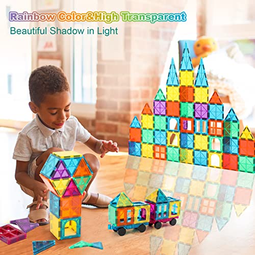 Neoformers Magnetic Tiles, 96 Pcs Magnetic 3D Building Blocks Educational Magnetic Tiles Puzzle Magnets Toys For Girls Boys Toddler Ages 3+ #TOP1