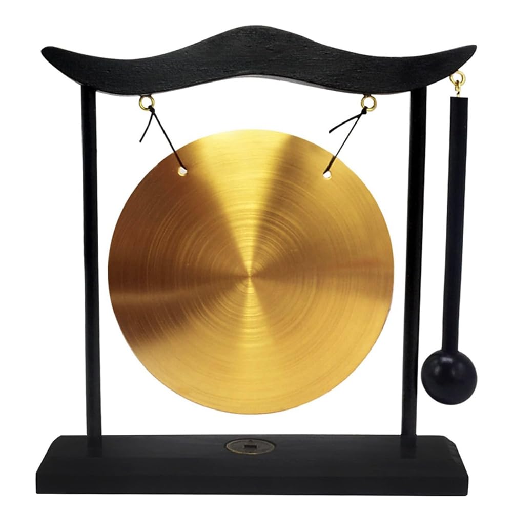 Mini mesa de gong, instrumento de percusión, platillo, gongs con mazo para decoración del hogar, regalo de inauguración de la casa, duradero