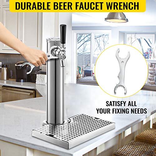 Vevor Kegerator Tower Kit, Single Tap Beer Conversion Kit, No Tank Keg Conversion Kit, Stainless Steel Keg Tower, Deluxe Kegarator Beer Conversion With Dual Gauge Regulator & D-System Keg Coupler #TOP4