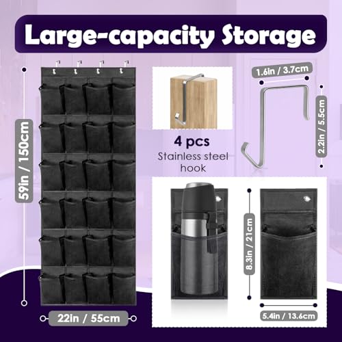 Over-The-Door-Water-Bottle-Organizer-for-Stanley-Multi-Functional-24-Pockets-Water-Bottle-Organizer-for-Door-Foldable-Wall-Mounted-Design-Over-The-Door-Cup-Holder-for-Kitchens-and-RV