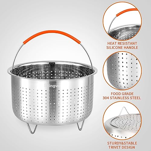 Steamer Basket for Instant Pot, Stainless Steel Vegetable Steamer Basket Insert for Pots (6qt)