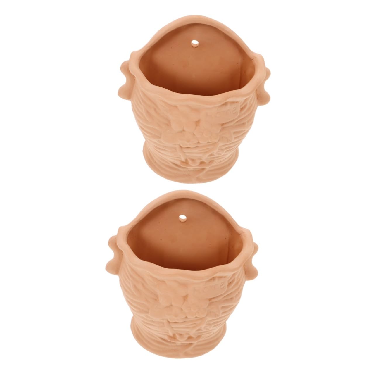 2pcs Hanging Plant Pot Fence Pots House Plants Garden Planters Hanging Plant Holder Hanging Planter Hanging Pots for Plants Outdoor Balcony Plant Wall Mounted Clay Yardwe