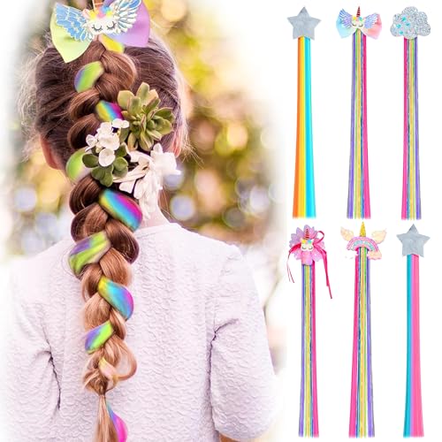 Girls hair clips,6pcs coloured hair extension clips