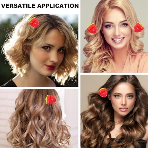 24 Stück Lockenwickler Kurze Haare, Erdbeer Lockenwickler Für Heatless Curls Kurze Haare, Kleine Für Salon-Level Locken Ohne Hitze, Ideal Für Reisen Und Nächtliches Styling