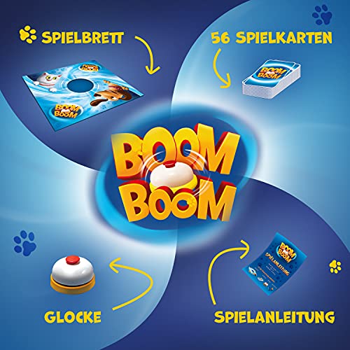 Trefl, Boom Boom Hunde und Katzen, Spiel mit Glocke, Familienspiel, Gesellschaftsspiel für Erwachsene und Kinder ab 6 Jahren 2192 Farbig