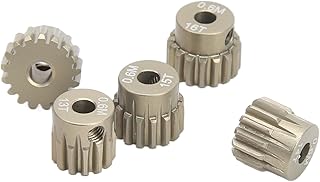 SUNGOOYUE 0.6M RC Car Pinion Gear Set,3.175mm Hole Aluminium Alloy 13T 14T 15T 16T 17T Pinion Motor Gear for 1/8 1/10 RC Crawler