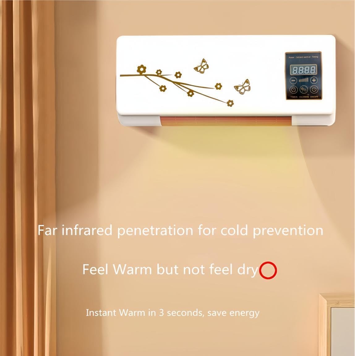 Wall Mounted Air Conditioner 2 in 1 Portable Air Conditioning AC Unit with Smart Remote Control 8h Intelligent Timing Dual Use Small Mini Air Cooler Heating for Bedroom Living Room Home Office