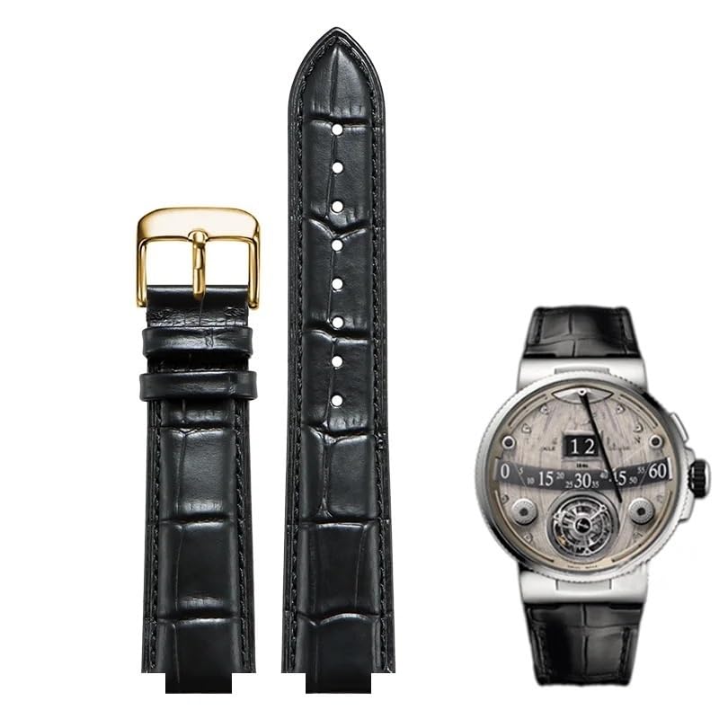 Bracelet de montre convexe en cuir Ulysse Nardin Marine 6300 263 22mm