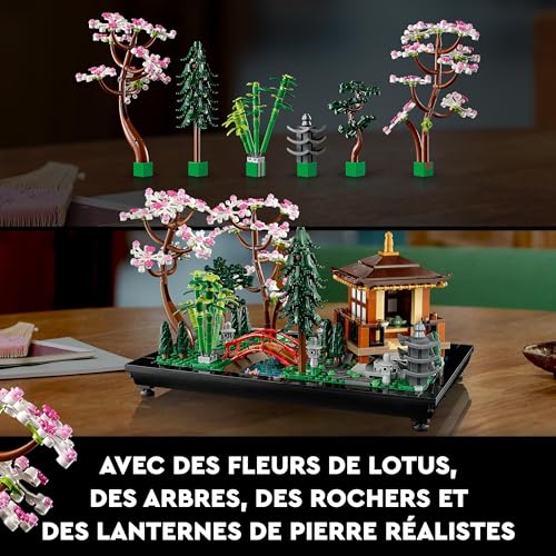 LEGO 10315 Icons Le Jardin Paisible, Kit de Jardinage Botanique Zen pour Adultes avec Fleurs de Lotus, Décoration Personnalisable, Inspiré par Les Traditions Japonaises, Cadeau pour Femmes, Hommes