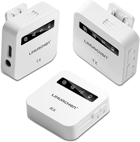 LIHUACHEN Micrófono Lavalier inalámbrico portátil para iPhone, cámara, teléfono inteligente tipo C, Plug and Play con cancelación de ruido para
