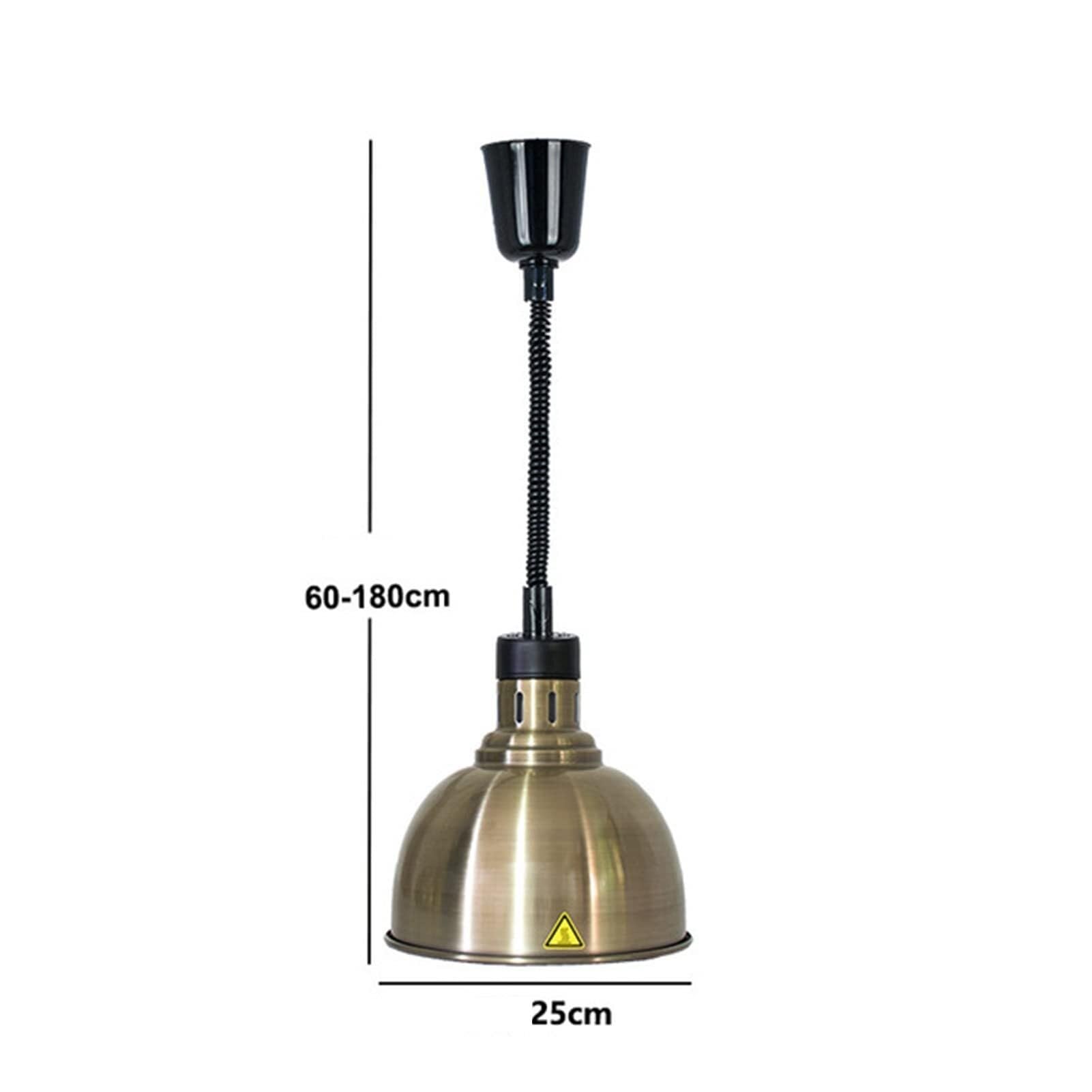 Hanging Food Heat Lamp Food Warmer Lamp With 250W Lamp 60-180cm Length Buffet Food Heat Preservation Chandelier 250mm Lampshade Food Warmer