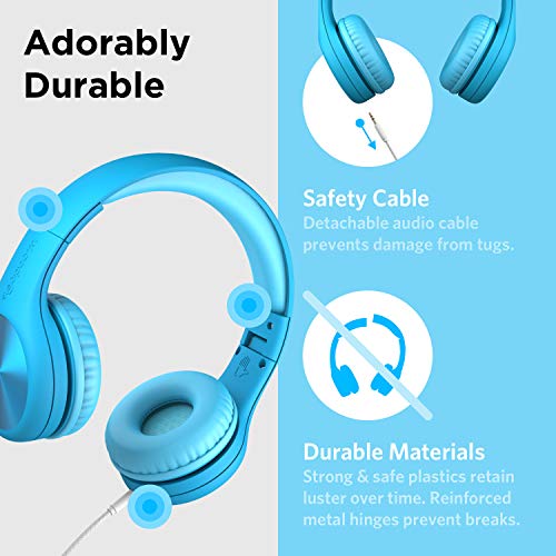 LilGadgets Connect+ Pro Wired Kids Headphones (Blue) with SharePort — view 3