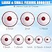 JOGFFDE Fishing Bobbers Floats Bulk Hard ABS Floats Bobber Snap on Push Button Red/White Round Buoy Float Bobbers for Fishing Tackle Accessories Party Decoration