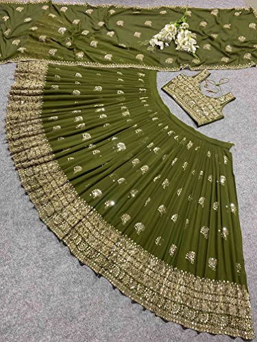 Image of DhrishafashionWOMEN'S Georgette Semi-Stiched lehnga (SF-ver12no Purple1 Free Size)